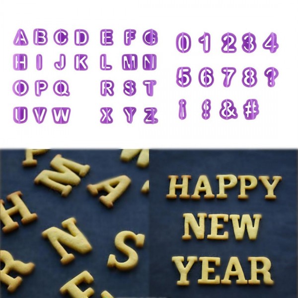40Pcs Alphabet Number Letter Fondant Cake Cookie Cutter Pan Mold Biscuit 