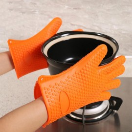 High Temperature Heat Resistant Home Kitchen Barbecue Oven Gloves Silicone