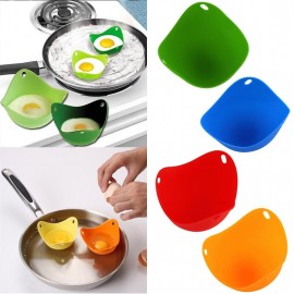 2 PCS Silicone Egg Poacher Fried Eggs Tray Nontoxic Eggboilers Cooking Tools