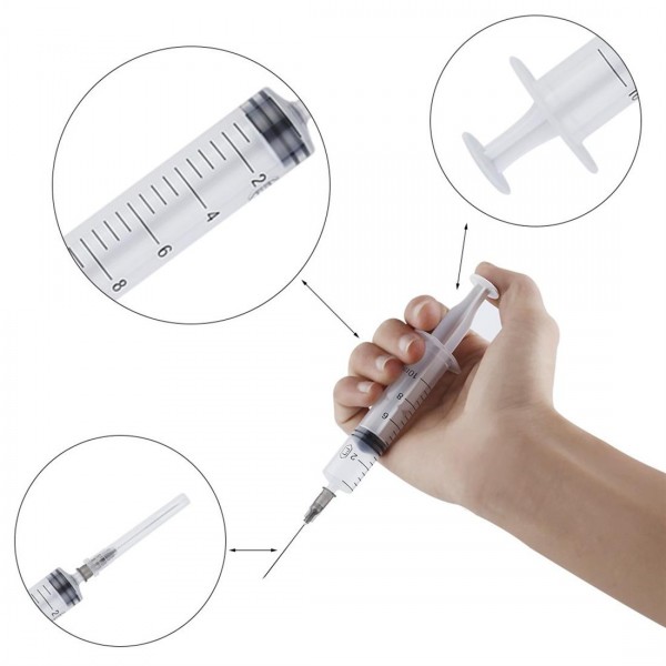 Disposable Plastic Injector Syringe 10ml For Measuring Nutrient Pet Feeder 