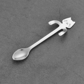 Cat Design Stainless Steel Ice Cream Desser Spoon Coffee Drinking Tableware