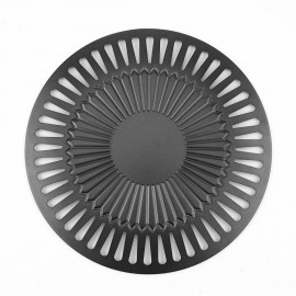 Non-Stick Round Smokeless Indoor Barbecue Grill Pan with Brush BBQ Roast Tray