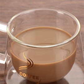200ML Double Layers Glass Coffee Cup Tea Mug Beer Drink Mug Home Office Mug
