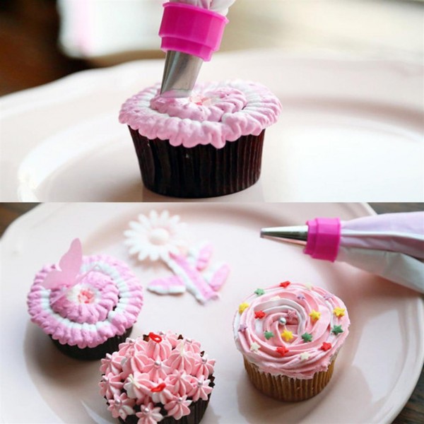 Double Color Cream Decorating Nozzles Reusable DIY Cake Decorating Tips Set 