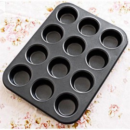 12 Cups Mini Muffin Bun Cupcake Baking Bakeware Mould Tray Pan Kitchen