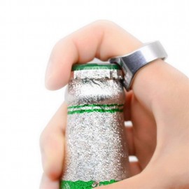 Stainless Steel Finger Ring Beer Bottle Open Opener Bar Supplies Kit Tool