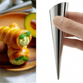 3pcs Stainless Steel Spiral Croissants Pastry Conical Tube Cone Baking Mold