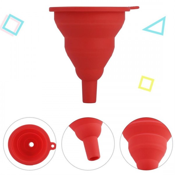 Mini Silicone Gel Foldable Collapsible Style Funnel Hopper Kitchen Tool 