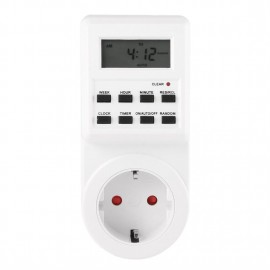 Plug-in Programmable Timer Switch Socket with Clock Summer Time EU Plug