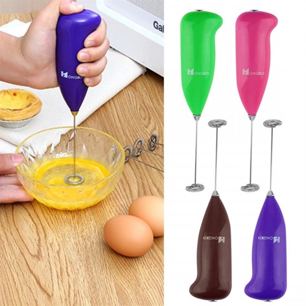Electric Handle Coffee Milk Egg Beater Whisk Frother Mixer Cooking Tool 