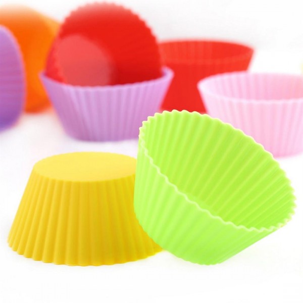 12 pcs Silicone Cake Muffin Chocolate Cupcake Liner Baking Cup Cookie Mold 