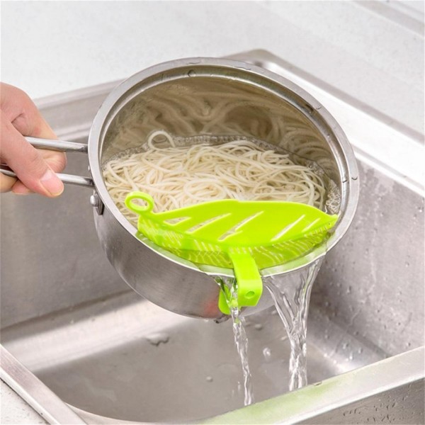 Leaf Shape Rice Wash Sieve Beans Peas Cleaning Gadget Kitchen Clips Tools 