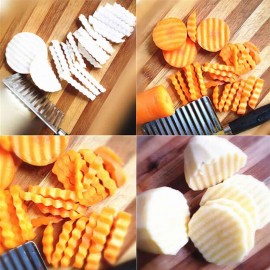 Crinkle Cut Knife Potato Chip Cutter With Wavy Blade French Fry Cutter