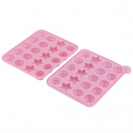 20 Lollipop POP 4 Pattern Cake Mold Tray Chocolate Silicone Non-Stick Baking
