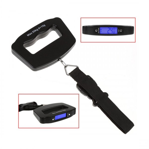 50kg x 10g Digital LCD Portable Scale Hanging Travel Digital Luggage Scale 