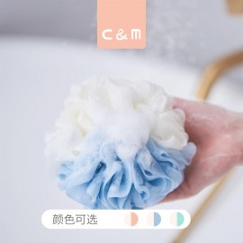 CM two color bath ball match color bath flower bath large bubble bath scrub bath products sky blue