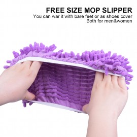 Slippers Shoes Fusicase Microfiber Dust Mop Slipper Shoe Purple