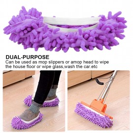Slippers Shoes Fusicase Microfiber Dust Mop Slipper Shoe Purple
