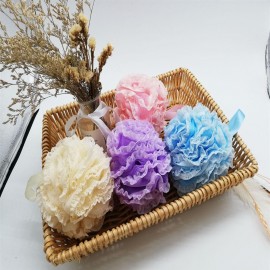 Summer hot-selling south Korean lace lace large bath ball color bath flower soft strengthen product: 60g pink
