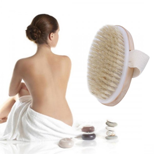 Dry Skin Body Natural Bristle Brush Soft SPA Brush Bath Massager Home 