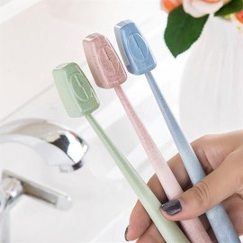 4pcs Toothbrush Heads Cover Wheat Straw Protective Cap For Outdoor Travel