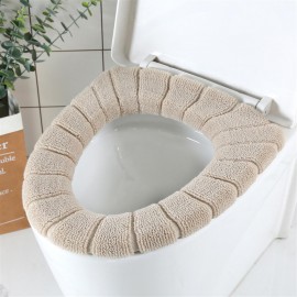 Warm warm thicken Nordic fixed color O type knitting pumpkin grain toilet seat cushion toilet seat 30*30 green