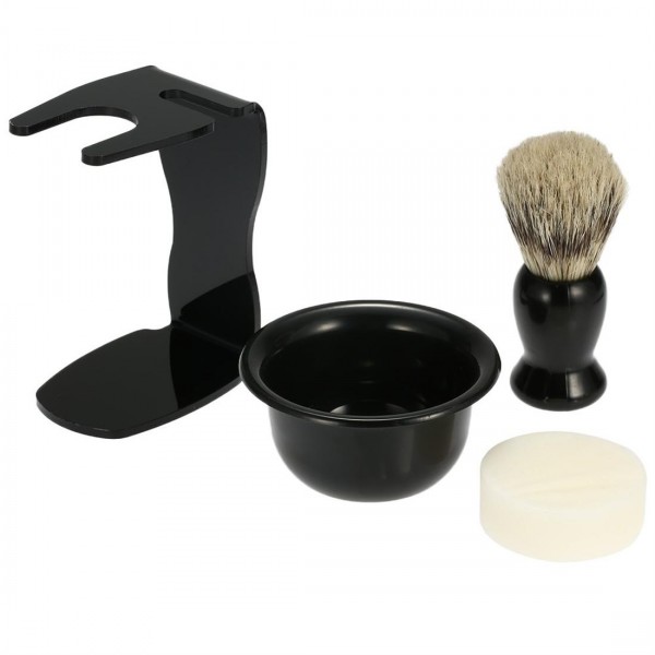 Men's premium badger beard brush shaver brush rack set 