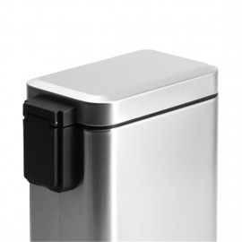 5L Stainless Steel Square Step Trash Can Close Lid Removable Inner Wastebasket Anti-Fingerprint