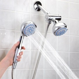 Bathroom Wall-mounted Dual Head 2 in 1 Bath Shower Spray Set