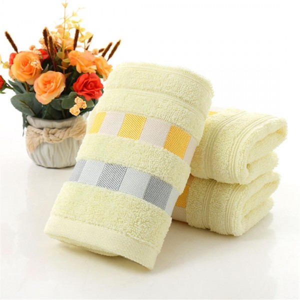 Cotton ribbon checked towel 33*75 yellow 