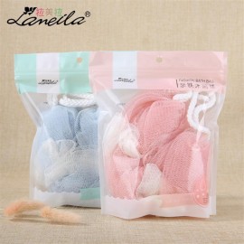 Lamei elongate strip of bath ball, washcloth, washcloth and bath towel