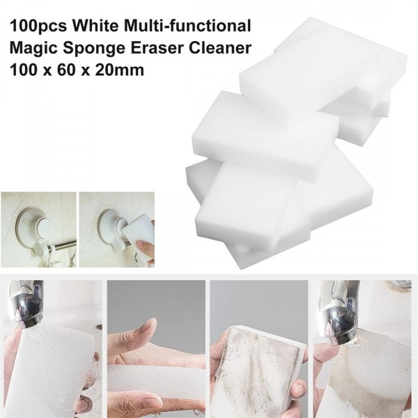 100pcs White Magic Sponge Eraser Melamine Cleaner Kitchen Cleaning Tool 