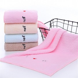 ILOVEYOU embroidered coral hair towel 75*35cm light yellow