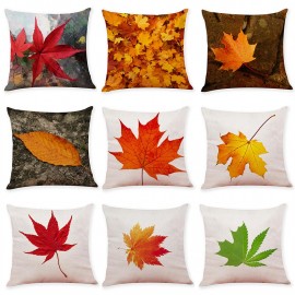 New colorful maple leaf cotton and linen pillow case car pillow home sofa cushion customized 45*45 super soft I