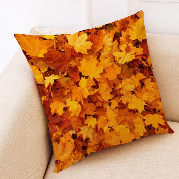 New colorful maple leaf cotton and linen pillow case car pillow home sofa cushion customized 45*45 super soft I 