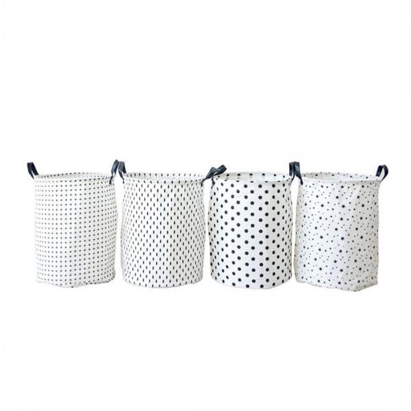 Leather handle laundry basket foldable waterproof cotton linen laundry basket 0820 stars 