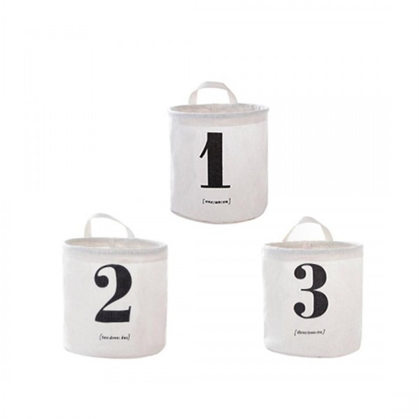 Cotton Linen Storage Bag With Number Waterproof Household Storage Basket 