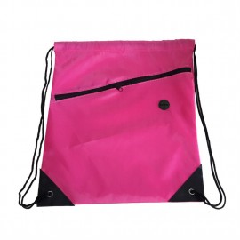 Universal Drawstring Bag Schoolbag Backpack PE Gym Sports Swim Bag With Zipper