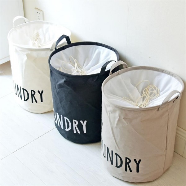 MY LUNDRY storage Bucket Waterproof clothesbucket Trash toy storage basket 0746 white 