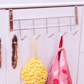 5 Hooks Door Back Kitchen Cabinet Draw Door Hanger Clothes Towel Spoons Rack
