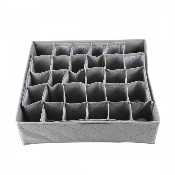 30 Grid Slot Bamboo Charcoal Ties Socks Drawer Closet Organizer Storage Box