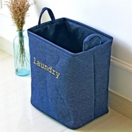 Thickened with lining of dirty clothes bucket household storage basket 0739 blue