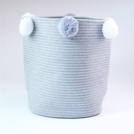 Ins Nordic wind series hairball woven basket dirty clothes bucket blue