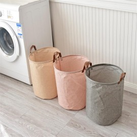 Linen-like waterproof open dirty laundry basket collapsible laundry basket Sundry sorting clothes storage bucket 1000 khaki